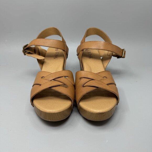 KORKS Womens US 8 Caramel Brown Leather PLAFORM BAGLEY SANDALS  Strappy main image 2
